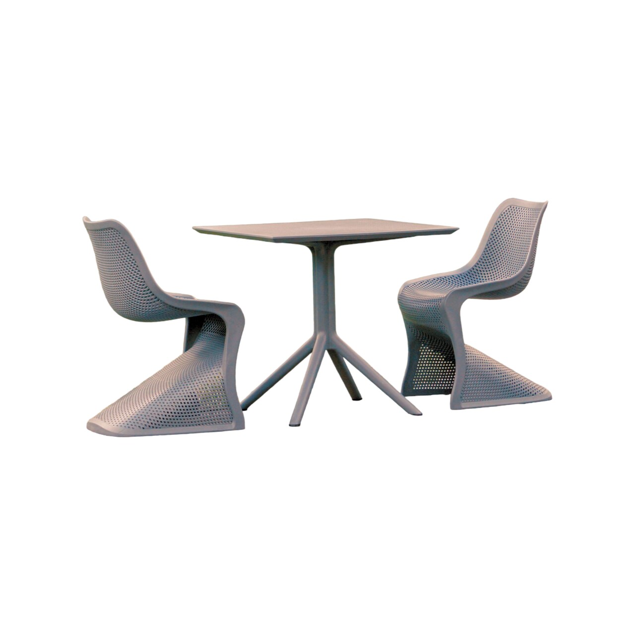 Luxury Commercial Living 3-Piece Charcoal Gray Outdoor Patio Dining Set 33.5"